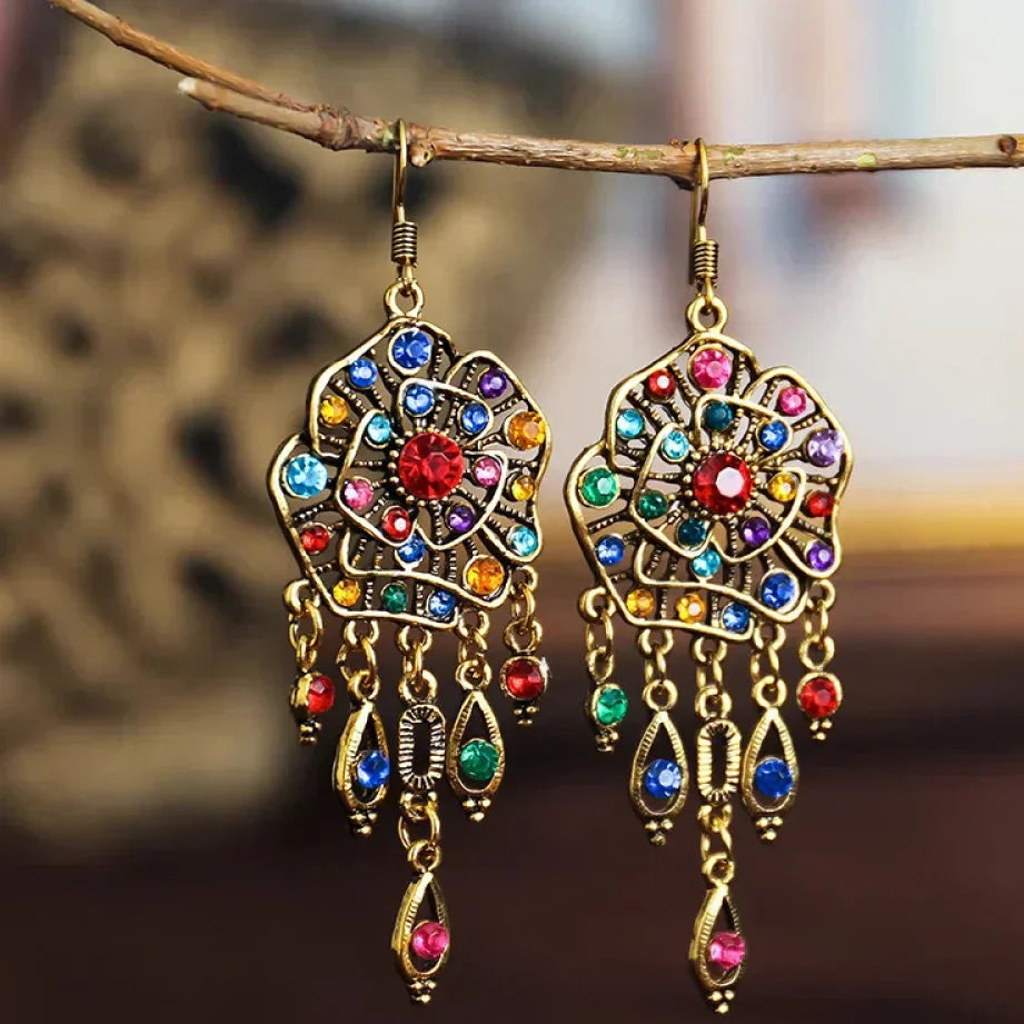 Maisie – Vintage Colorful Mandala Earrings