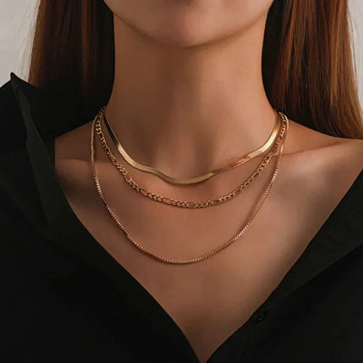 Giselle – Vintage Gold 3-Piece Layered Necklace