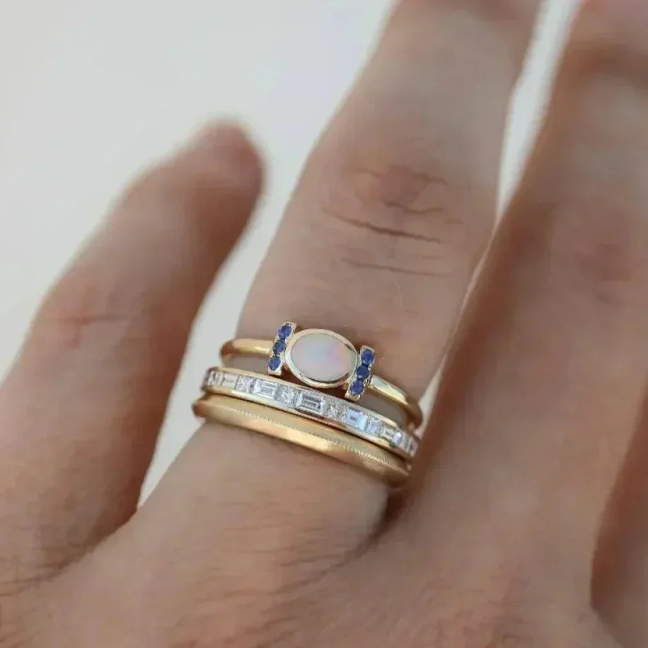 Ember – Vintage Golden Opal Rings Set