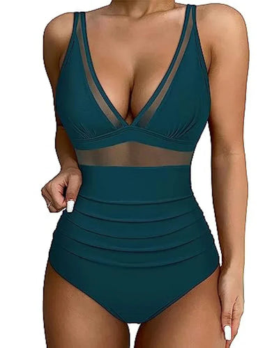 Jennie | Mesh-Detail Shaping Swimsuit